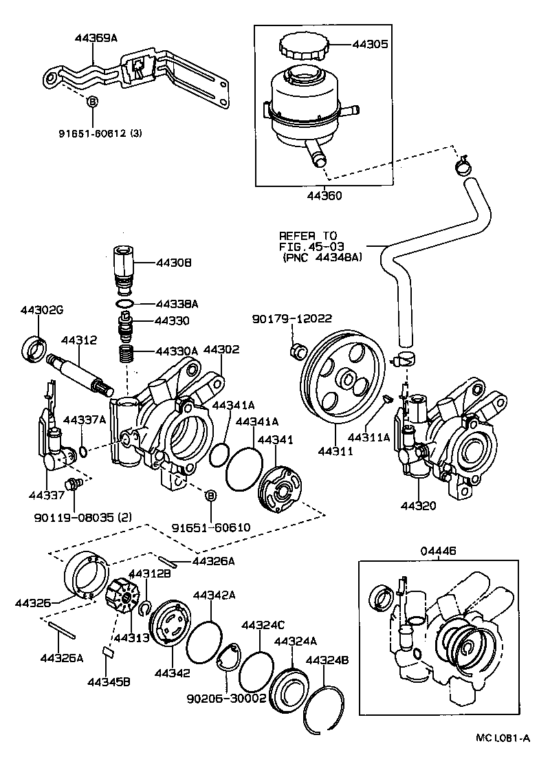  TERCEL |  VANE PUMP RESERVOIR POWER STEERING