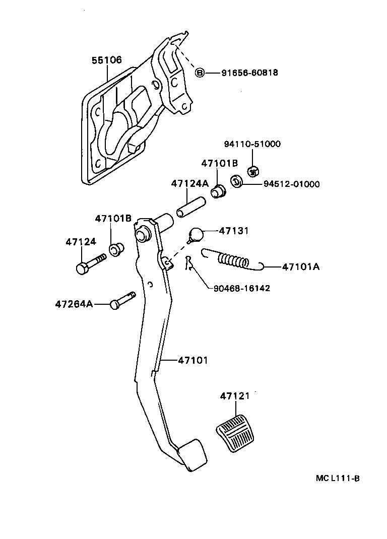  TERCEL |  BRAKE PEDAL BRACKET