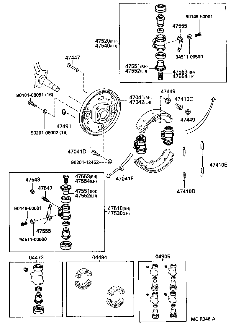  STOUT |  FRONT DRUM BRAKE WHEEL CYLINDER BACKING PLATE