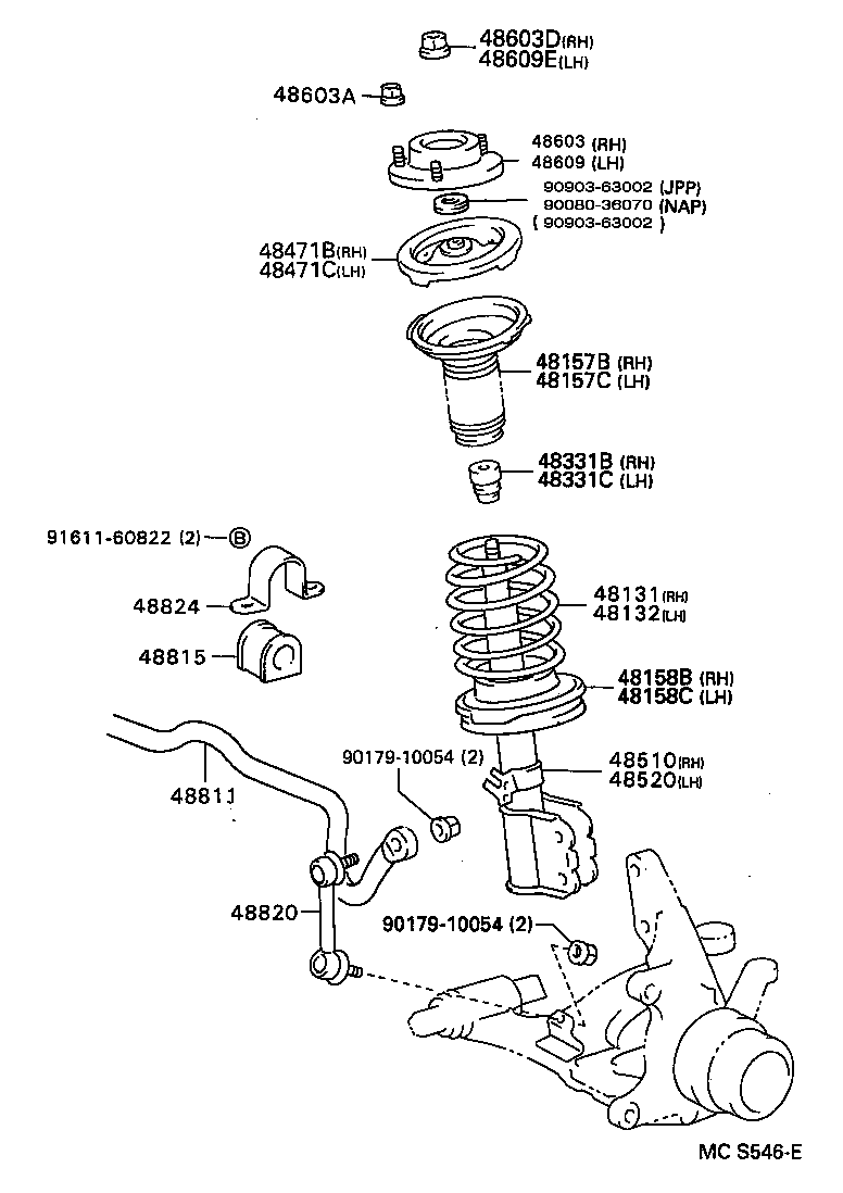  ES300 |  FRONT SPRING SHOCK ABSORBER