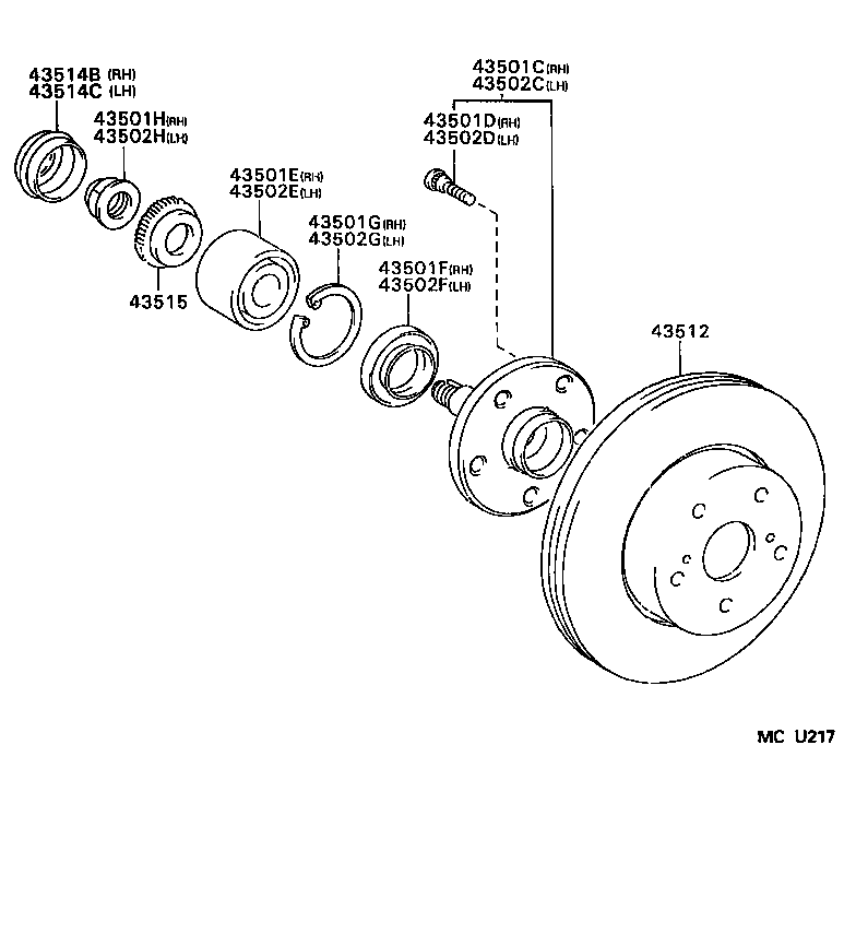  CROWN |  FRONT AXLE HUB