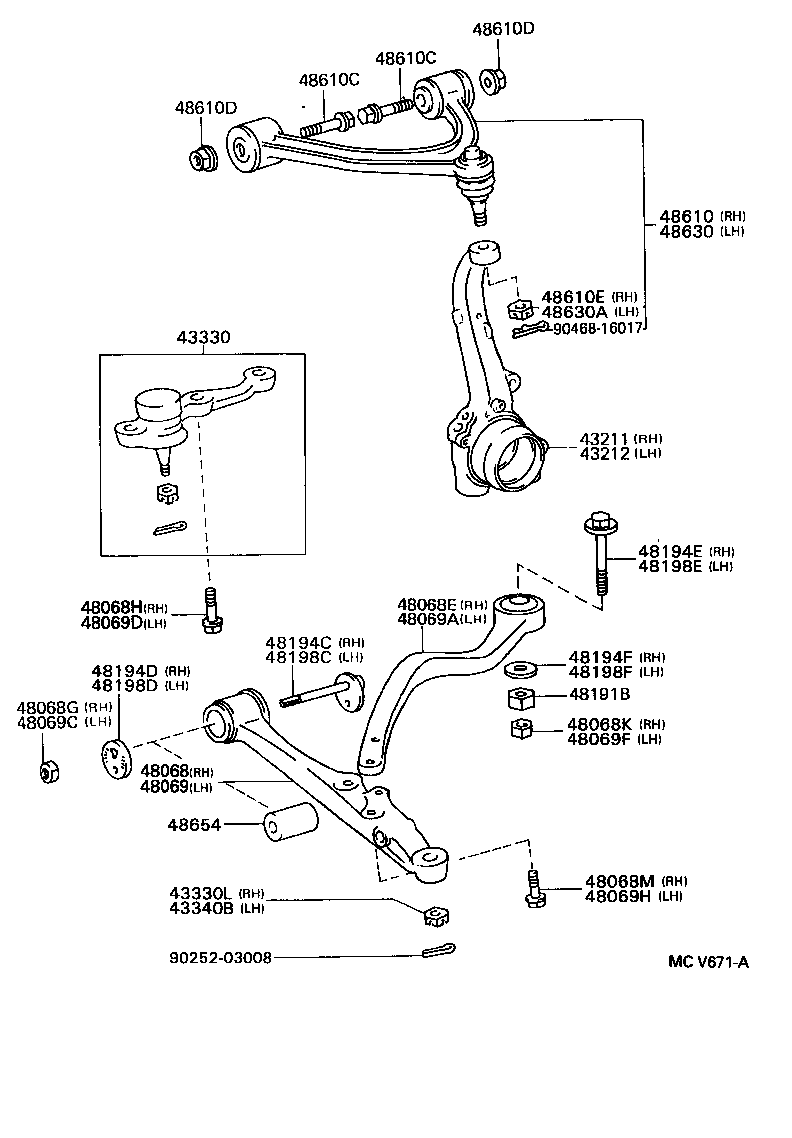  GS300 |  FRONT AXLE ARM STEERING KNUCKLE