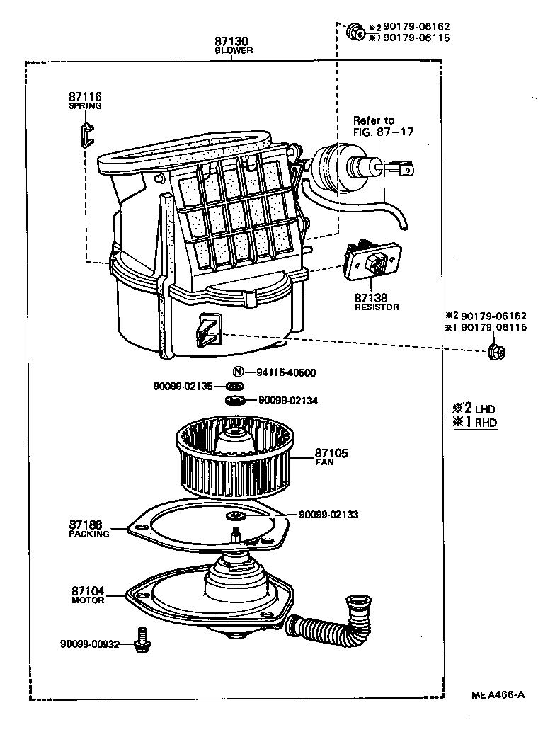  CRESSIDA |  HEATING AIR CONDITIONING HEATER UNIT BLOWER