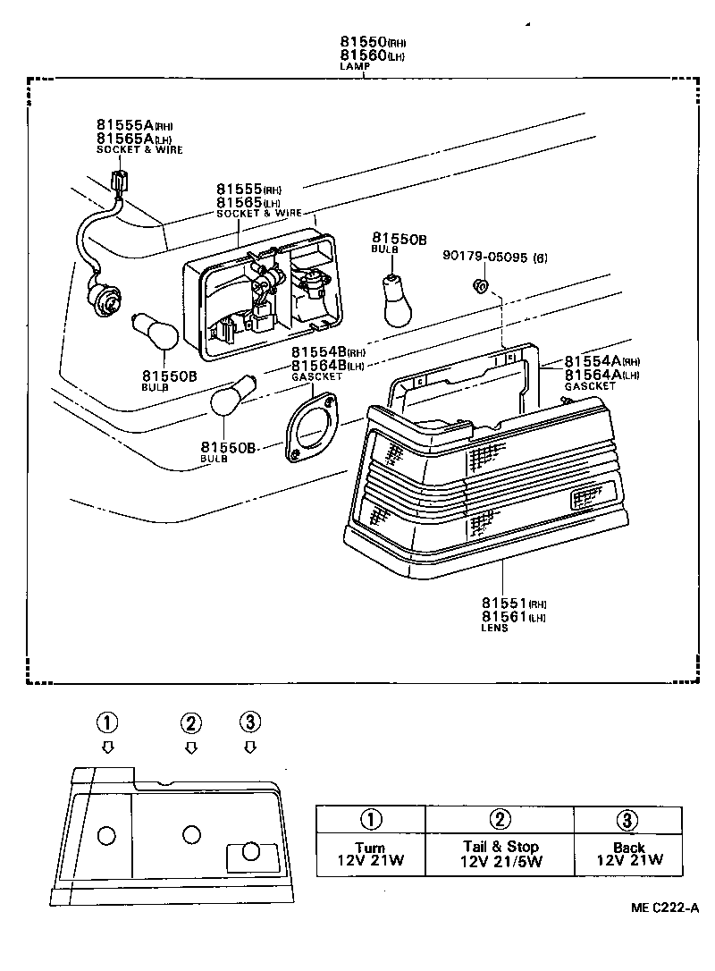  CAMRY VISTA |  REAR COMBINATION LAMP