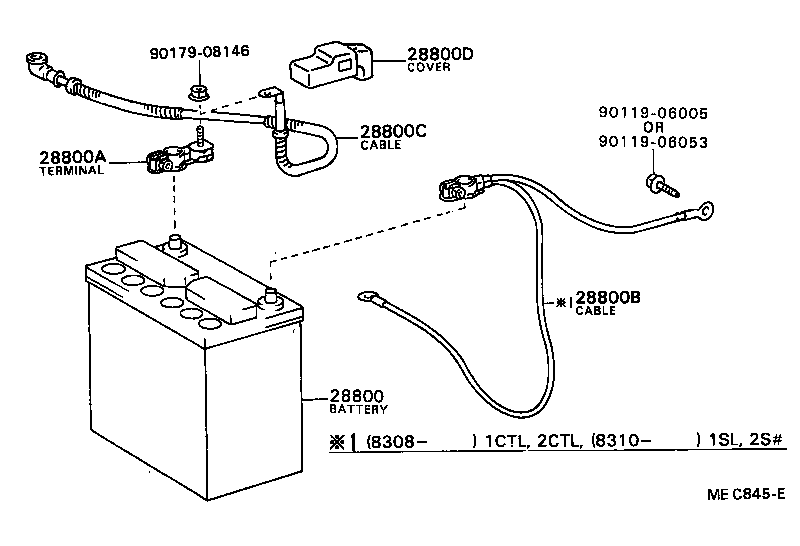  CAMRY VISTA |  BATTERY BATTERY CABLE