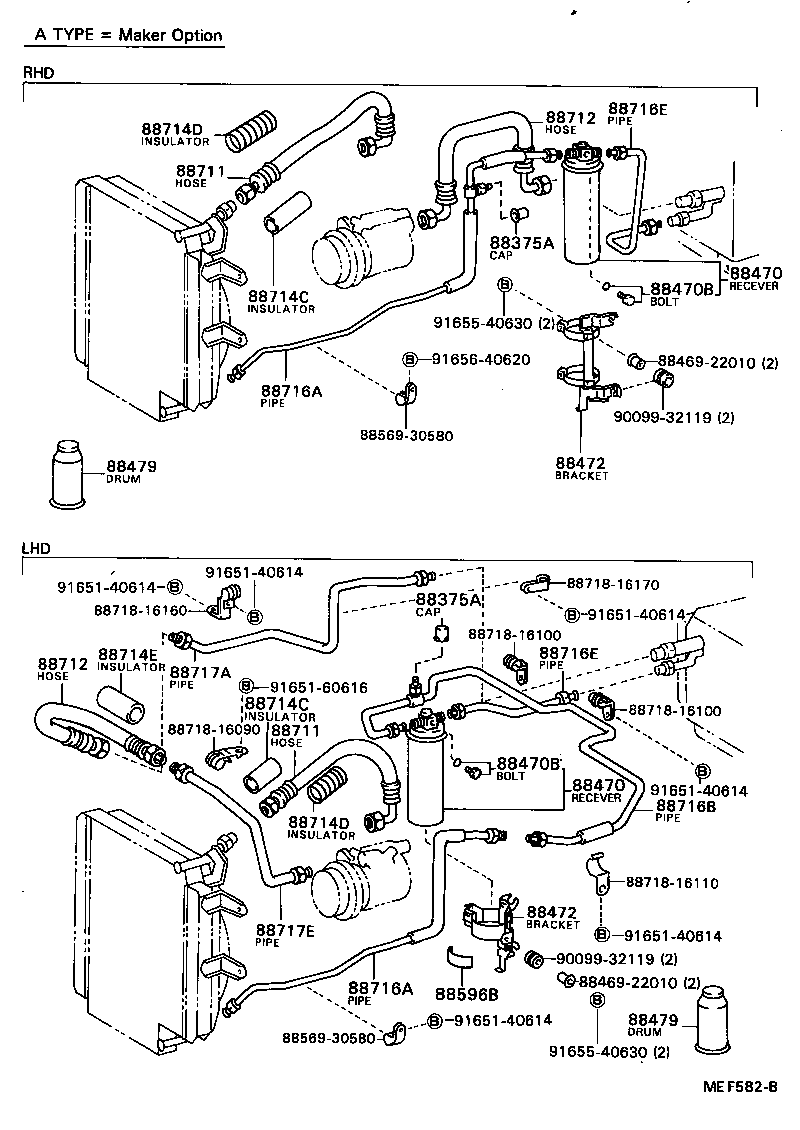  TERCEL |  HEATING AIR CONDITIONING COOLER PIPING