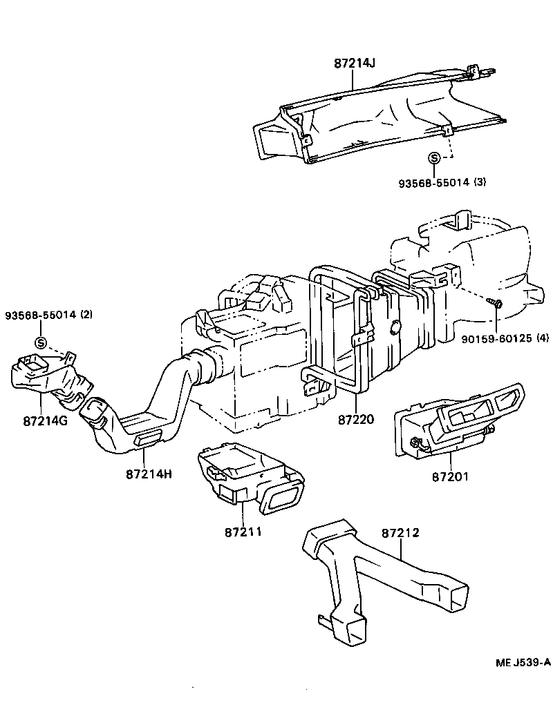  CELICA |  HEATING AIR CONDITIONING CONTROL AIR DUCT