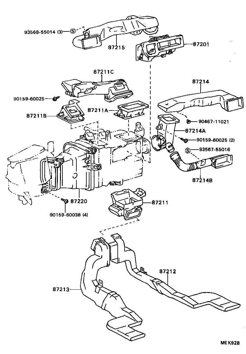  CAMRY |  HEATING AIR CONDITIONING CONTROL AIR DUCT