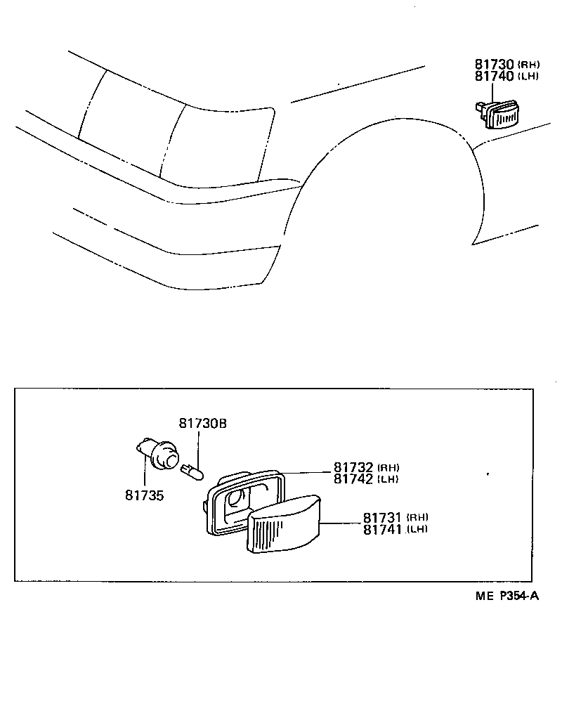  LS400 |  SIDE TURN SIGNAL LAMP OUTER MIRROR LAMP