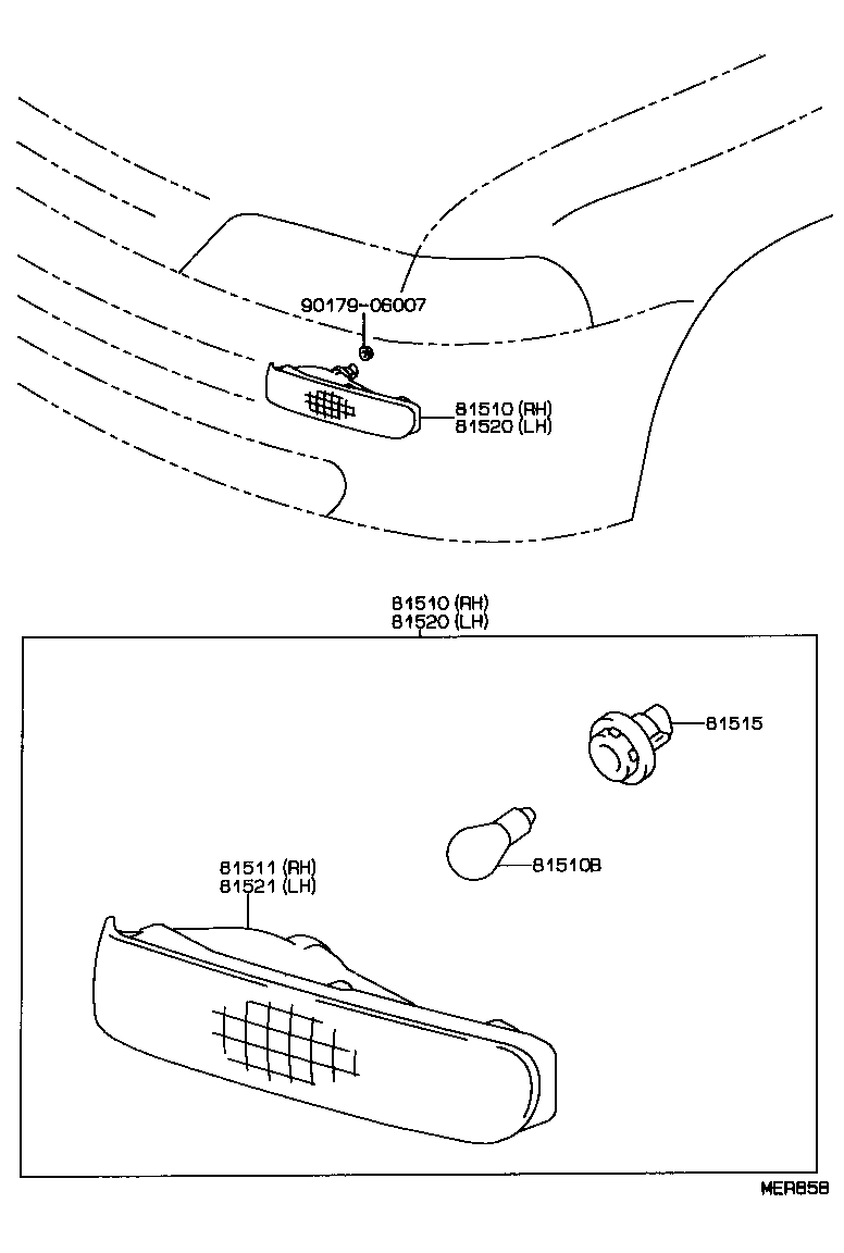  COROLLA SED CP WG |  FRONT TURN SIGNAL LAMP