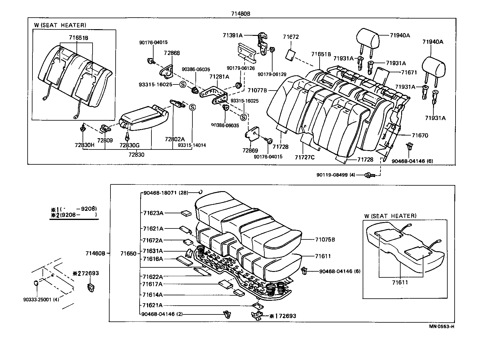  LS400 |  REAR SEAT SEAT TRACK