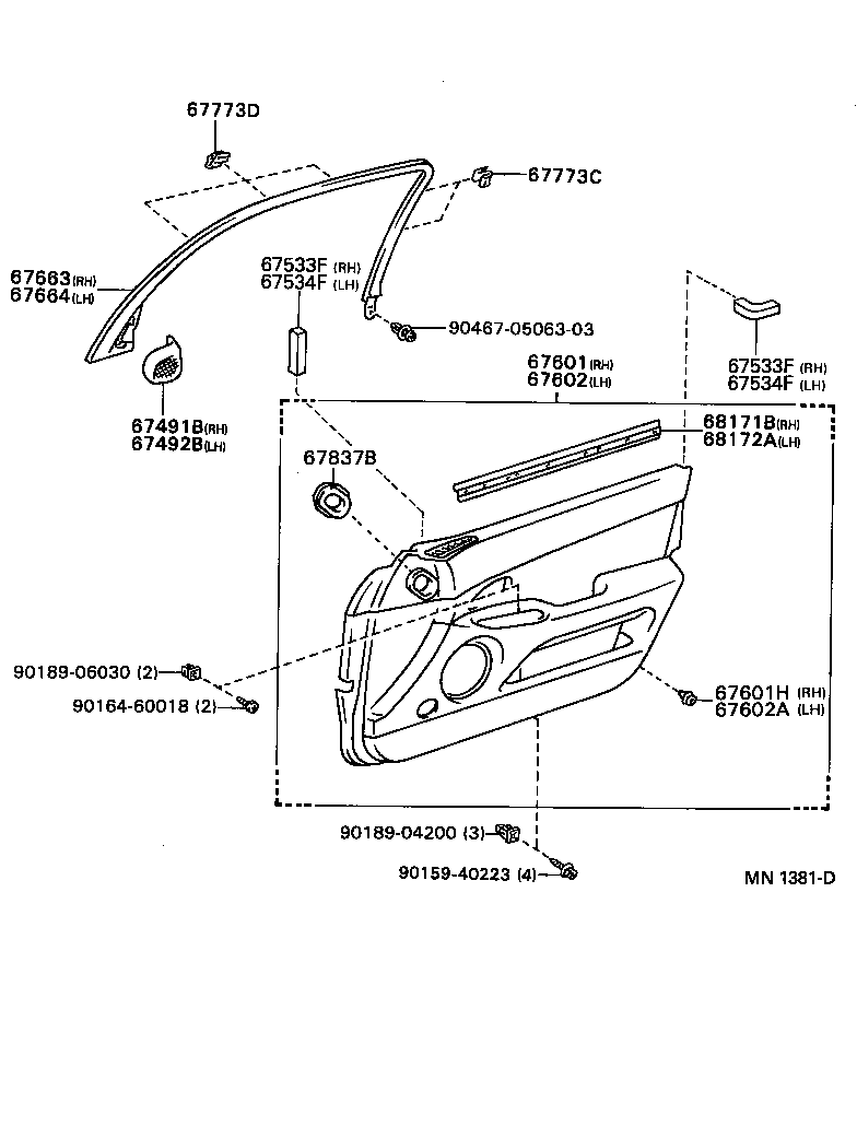  GS300 |  FRONT DOOR PANEL GLASS