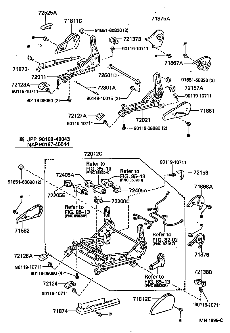  CAMRY JPP SED |  FRONT SEAT SEAT TRACK