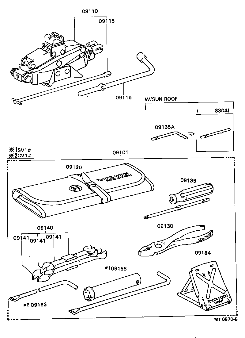  CAMRY VISTA |  STANDARD TOOL