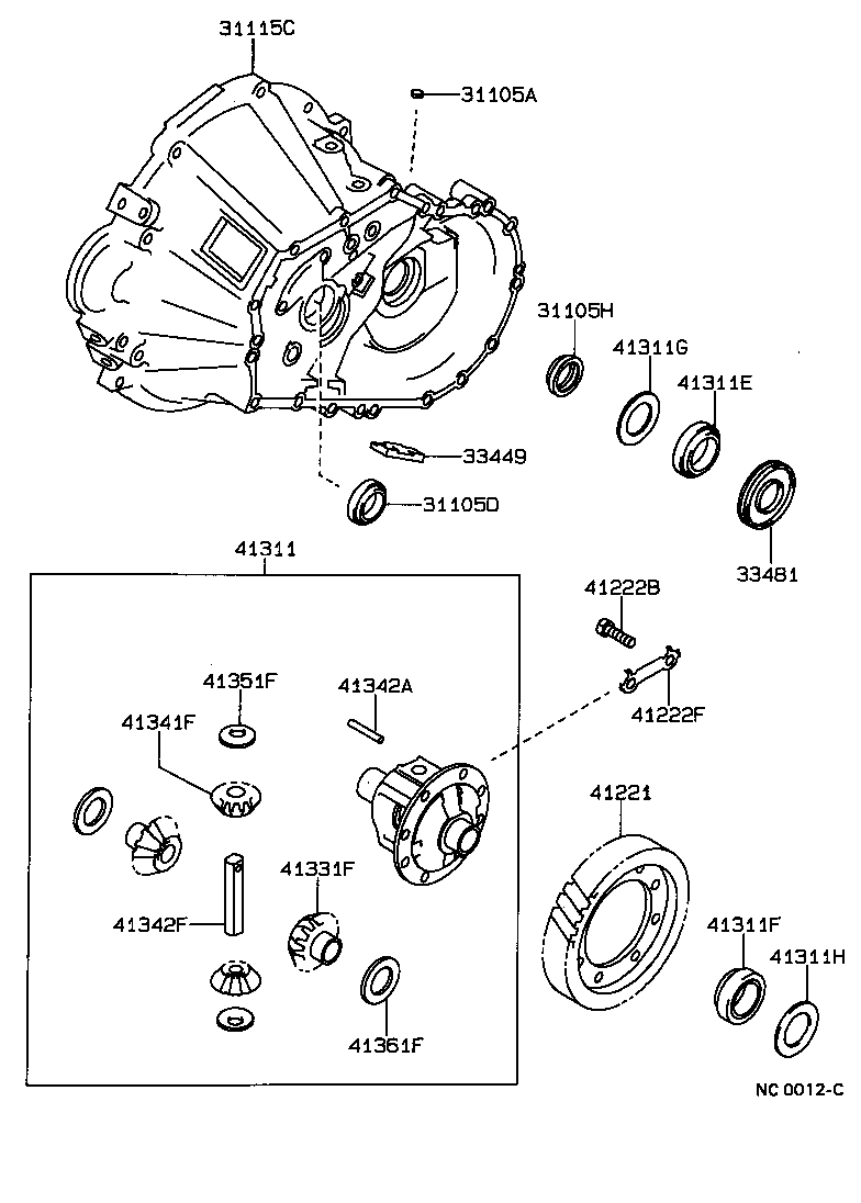  COROLLA CP HB |  FRONT AXLE HOUSING DIFFERENTIAL