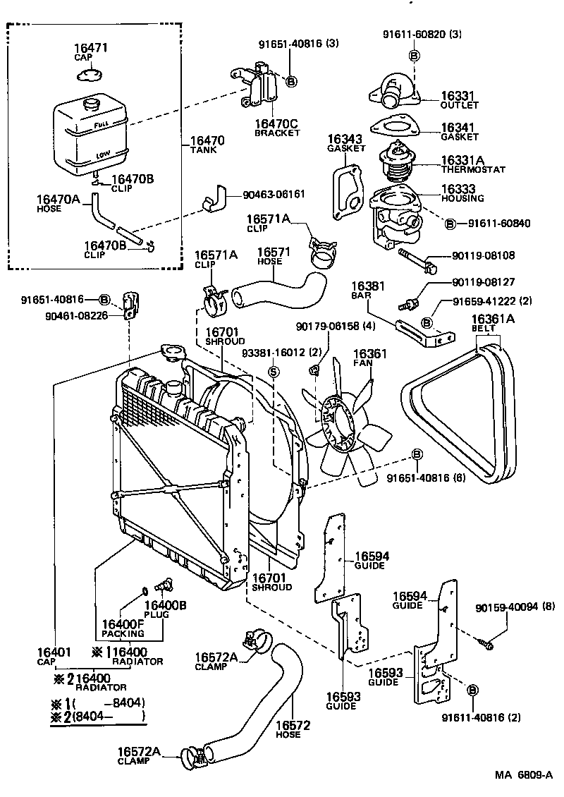  TOYOACE |  RADIATOR WATER OUTLET