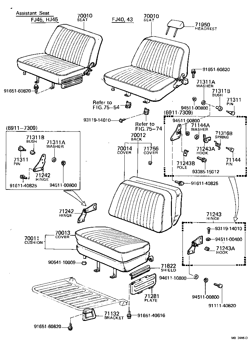  LAND CRUISER 40 45 55 |  SEAT SEAT TRACK