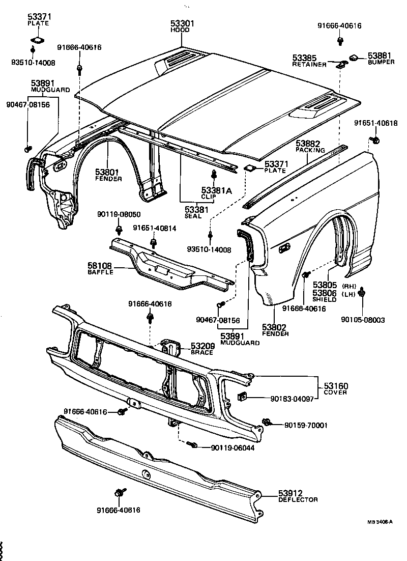  COROLLA TRUENO |  HOOD FRONT FENDER