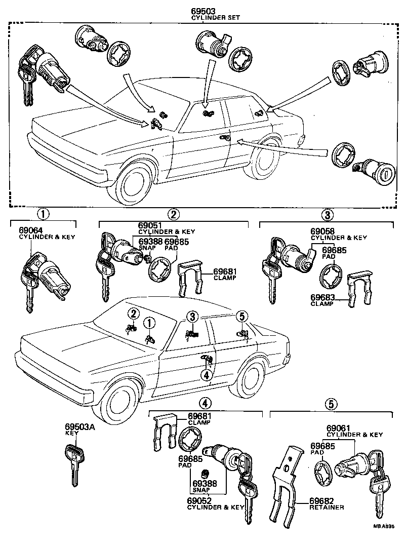  COROLLA |  LOCK CYLINDER SET