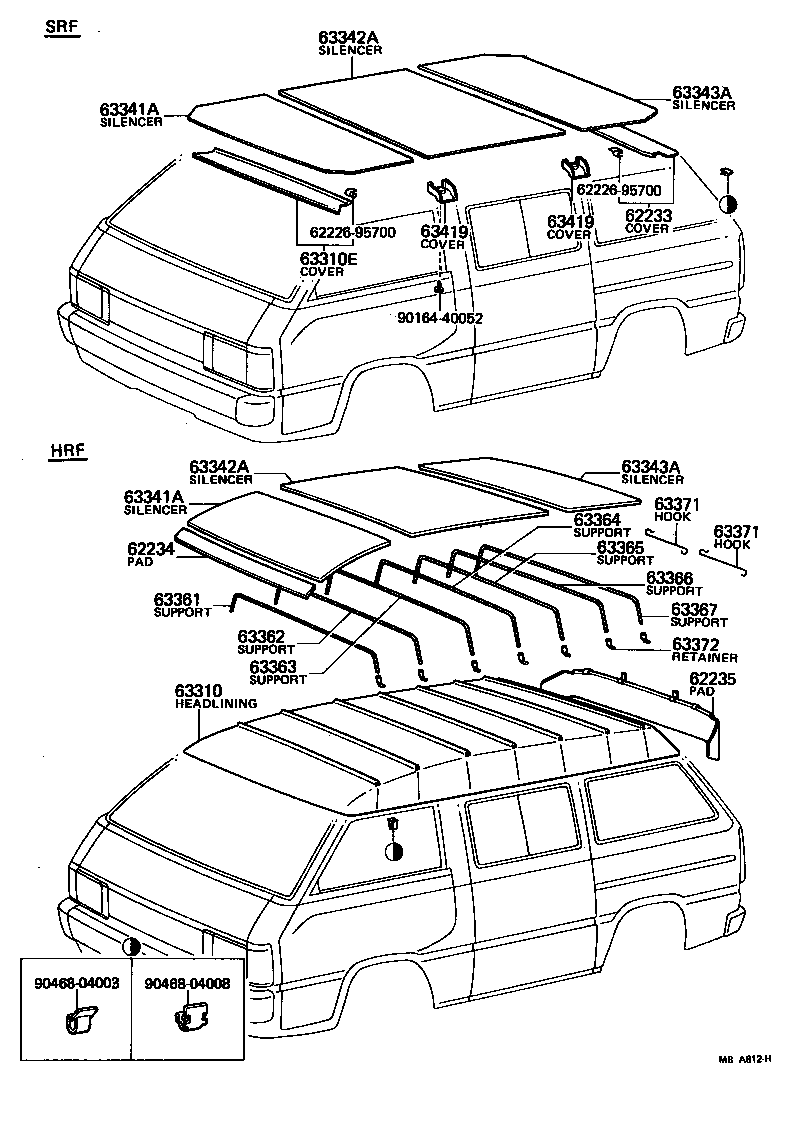  LITEACE |  ROOF HEADLINING SILENCER PAD