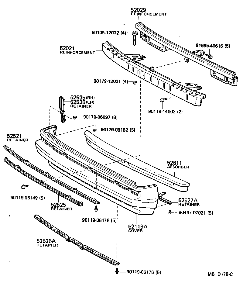  CELICA |  FRONT BUMPER BUMPER STAY