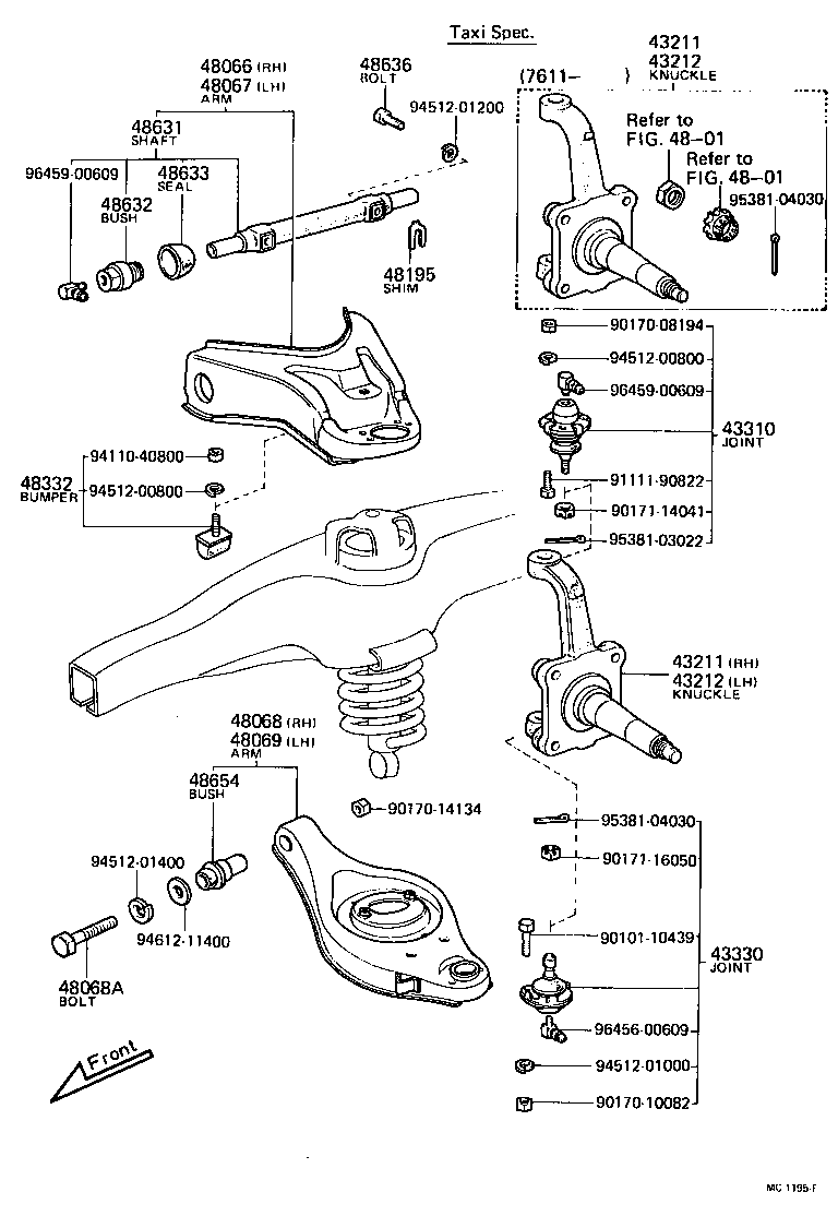  CROWN |  FRONT AXLE ARM STEERING KNUCKLE