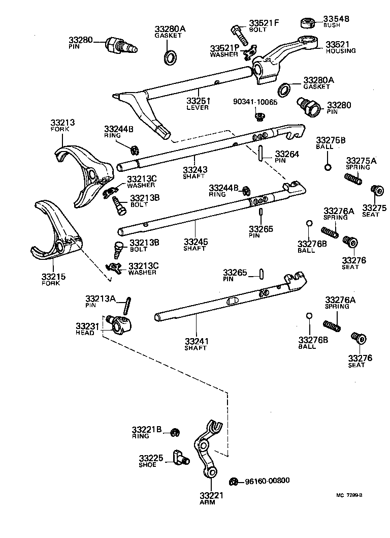  CARINA |  GEAR SHIFT FORK LEVER SHAFT MTM