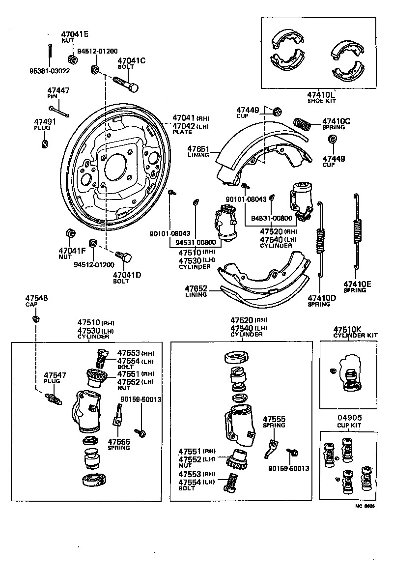  CROWN |  FRONT DRUM BRAKE WHEEL CYLINDER BACKING PLATE