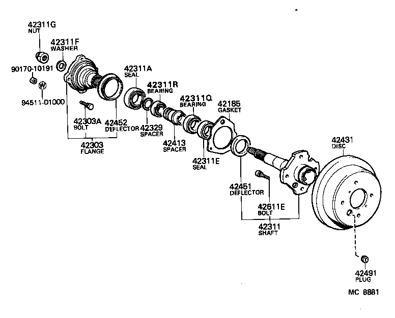  CRESSIDA |  REAR AXLE SHAFT HUB