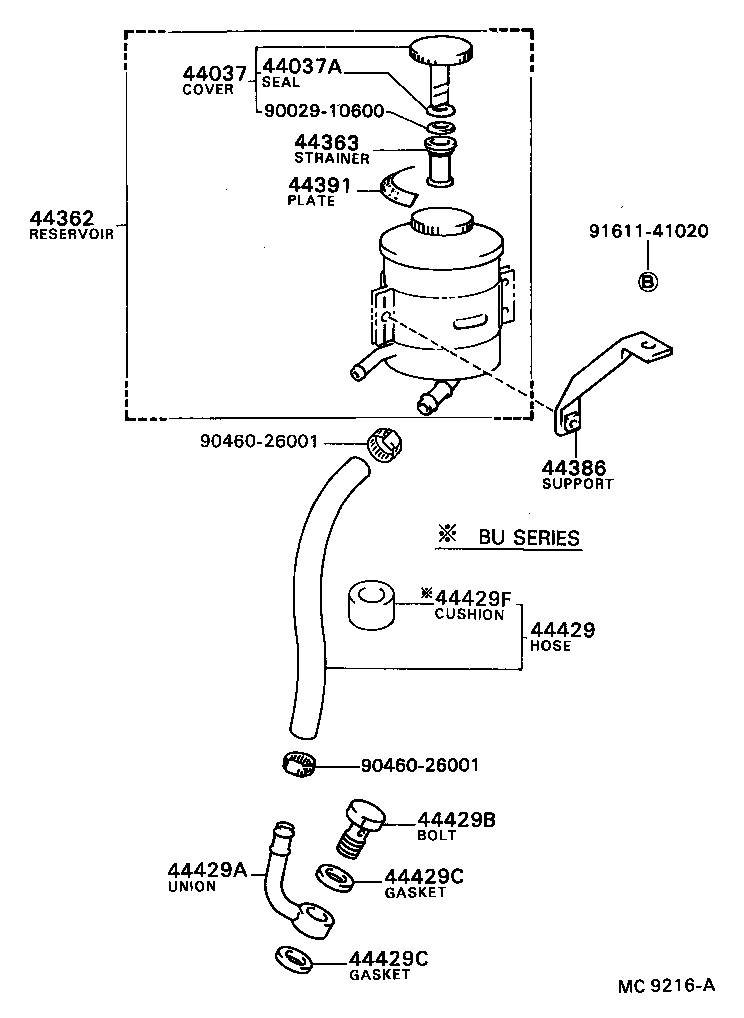  DYNA |  VANE PUMP RESERVOIR POWER STEERING