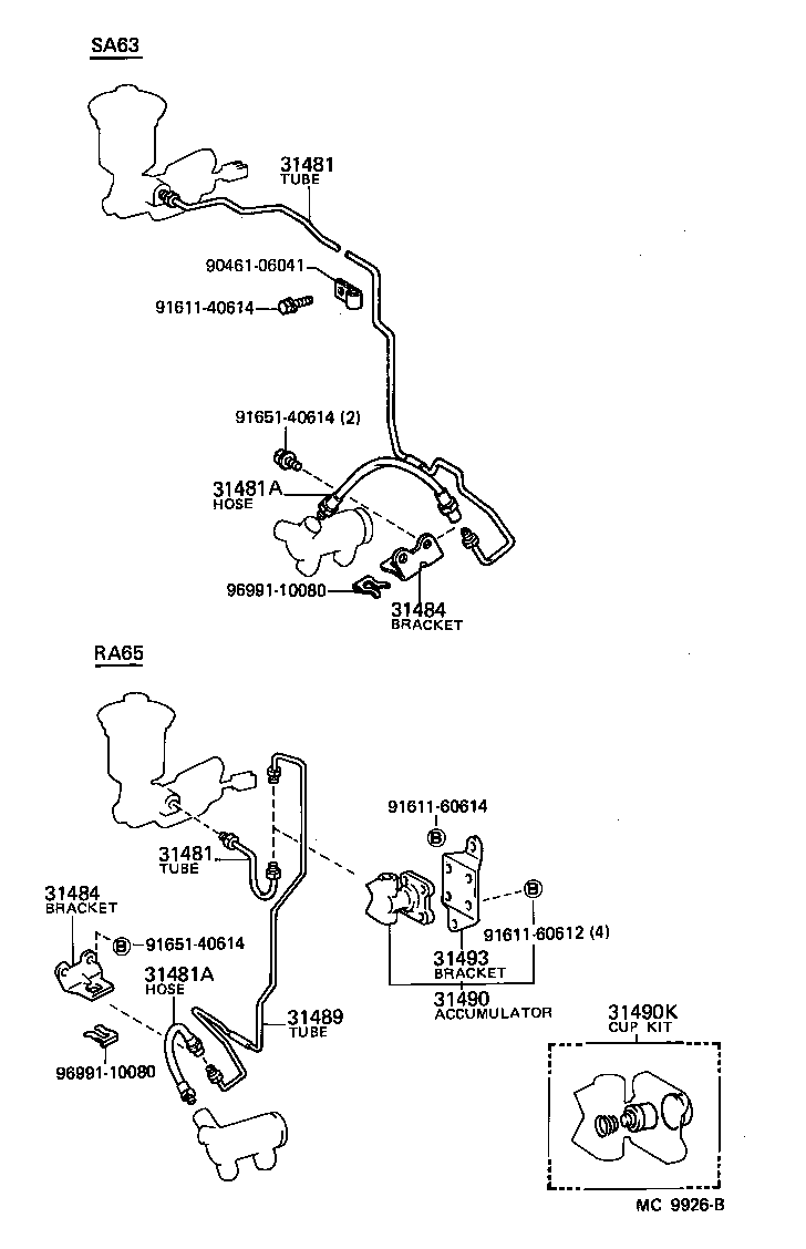  CELICA |  CLUTCH PEDAL FLEXIBLE HOSE