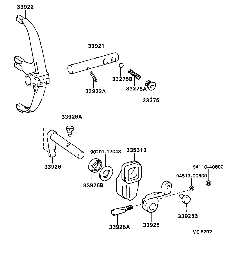  DYNA |  GEAR SHIFT FORK LEVER SHAFT MTM