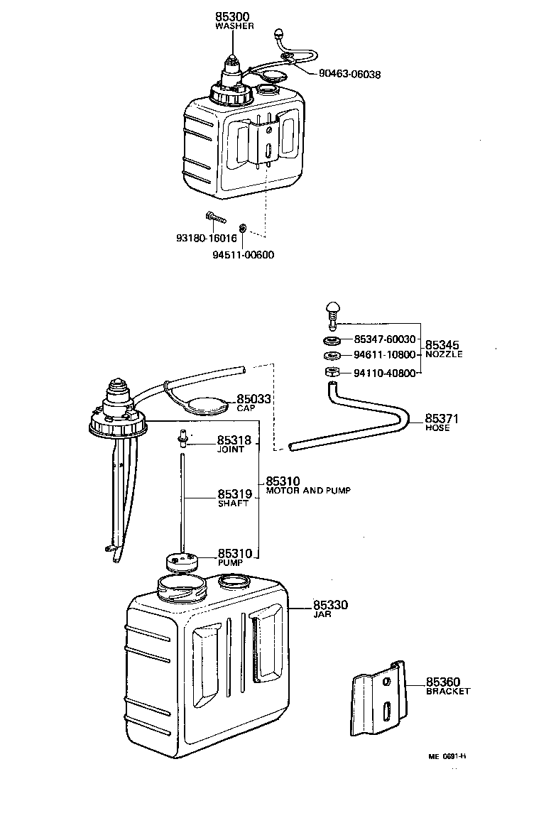  LAND CRUISER 40 45 55 |  WINDSHIELD WASHER