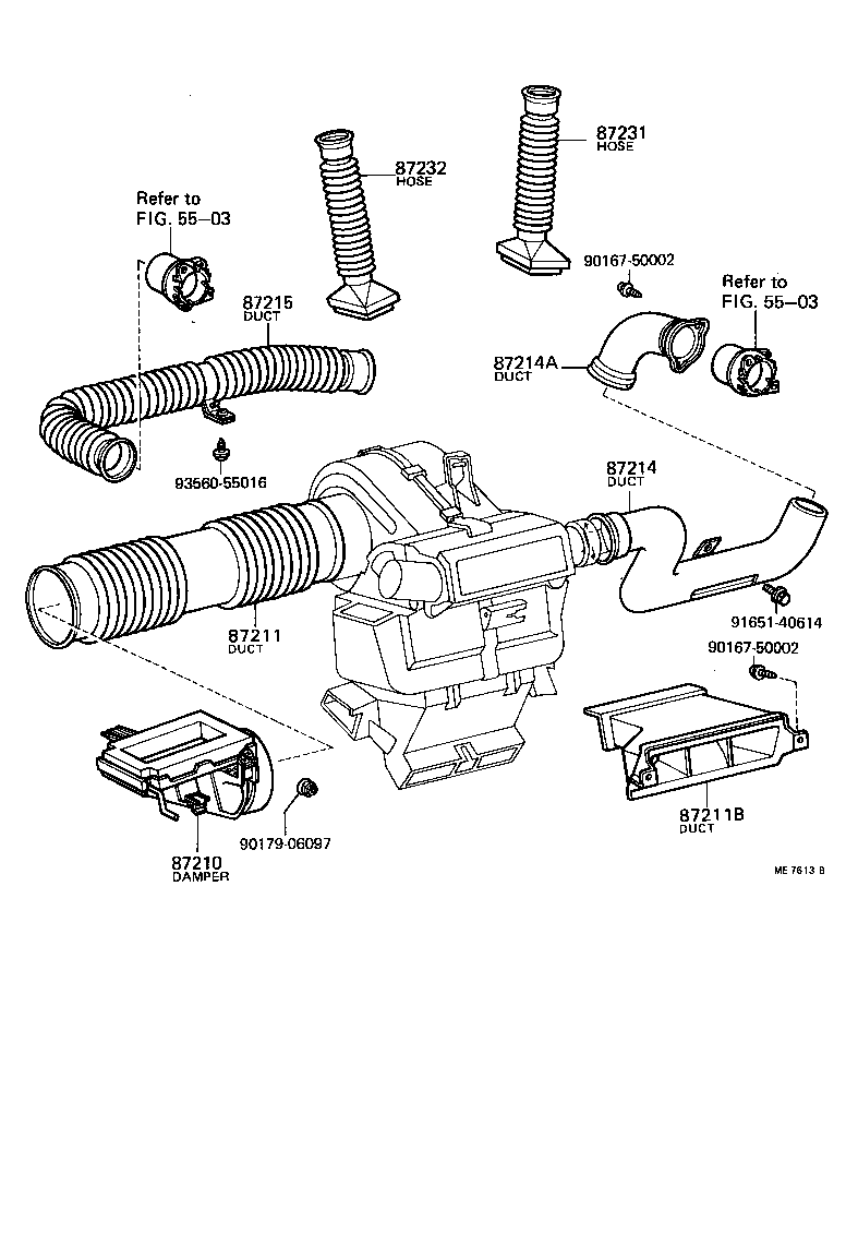  TERCEL |  HEATING AIR CONDITIONING CONTROL AIR DUCT