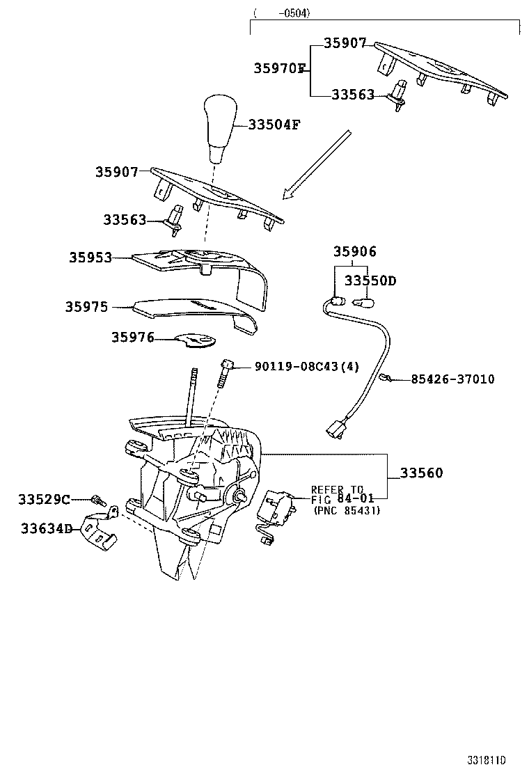  ALPHARD G V |  SHIFT LEVER RETAINER