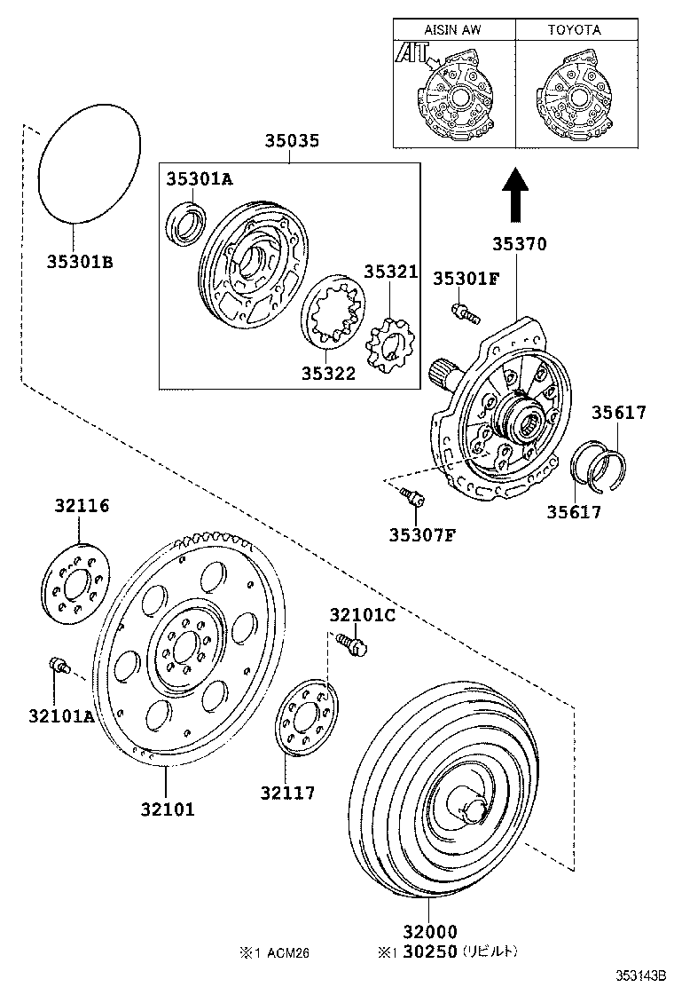  IPSUM |  TORQUE CONVERTER FRONT OIL PUMP CHAIN ATM