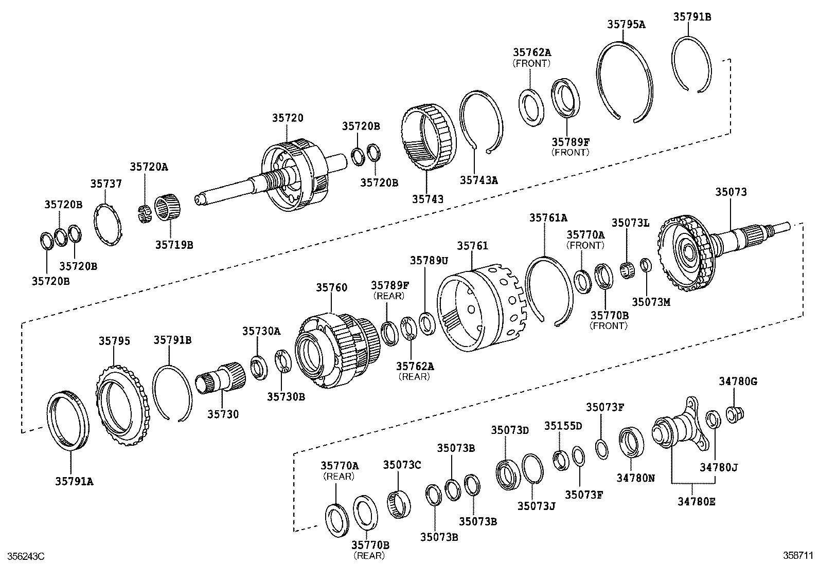  IS250 350 300H |  PLANETARY GEAR REVERSE PISTON COUNTER GEAR ATM