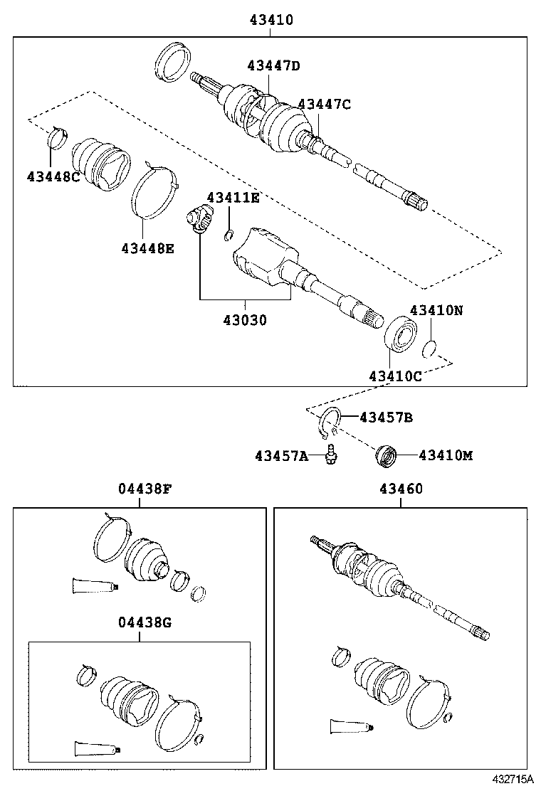  LS460 460L |  FRONT DRIVE SHAFT