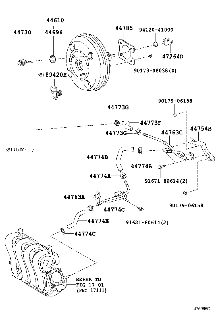  PREMIO ALLION |  BRAKE BOOSTER VACUUM TUBE