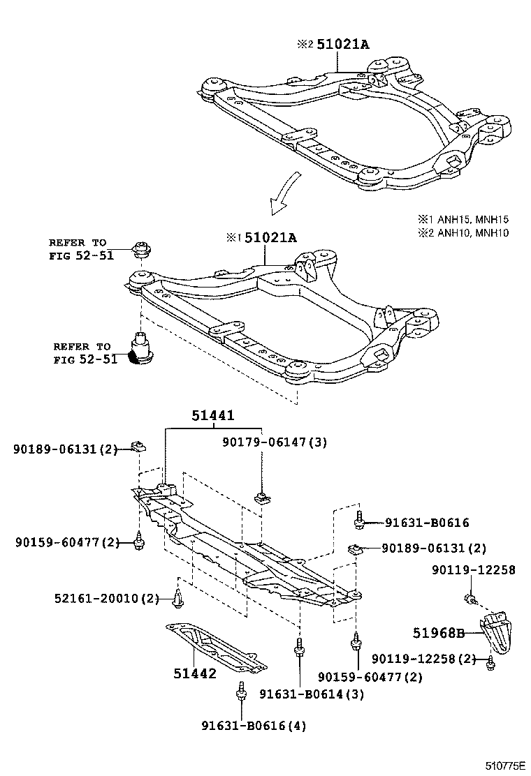  ALPHARD G V |  SUSPENSION CROSSMEMBER UNDER COVER