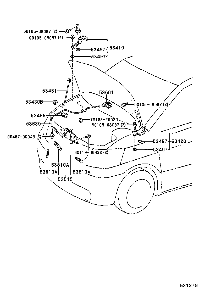  ALPHARD G V |  HOOD LOCK HINGE