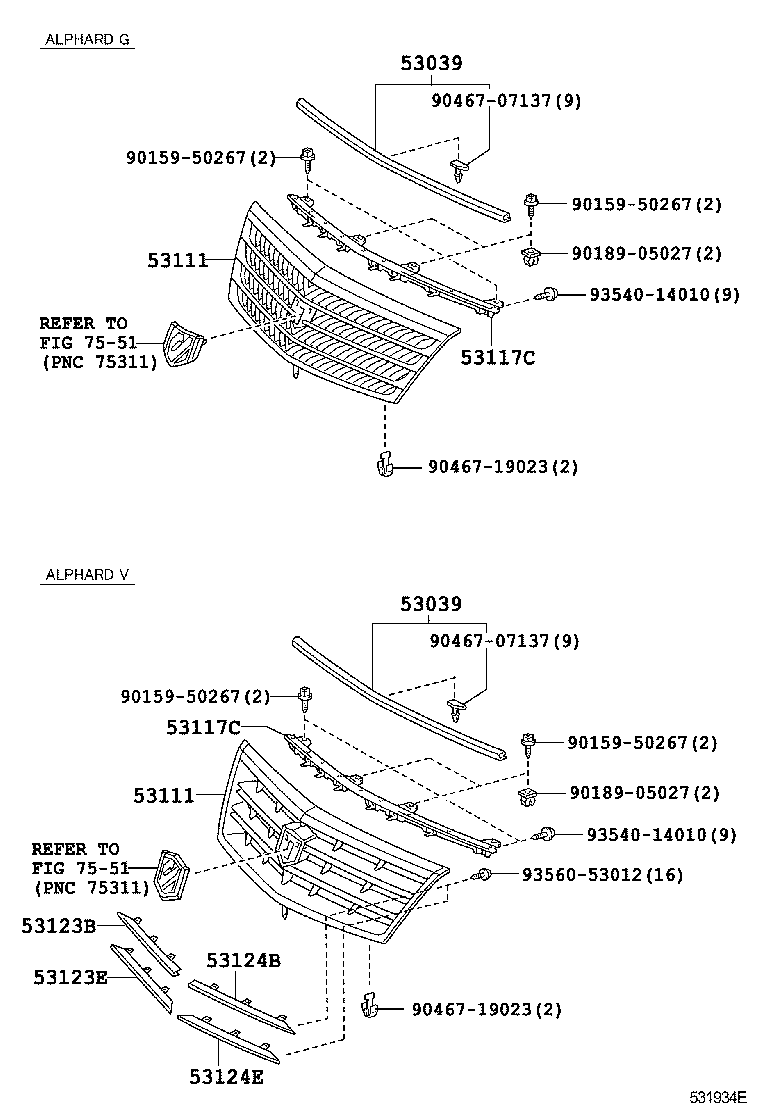  ALPHARD G V |  RADIATOR GRILLE