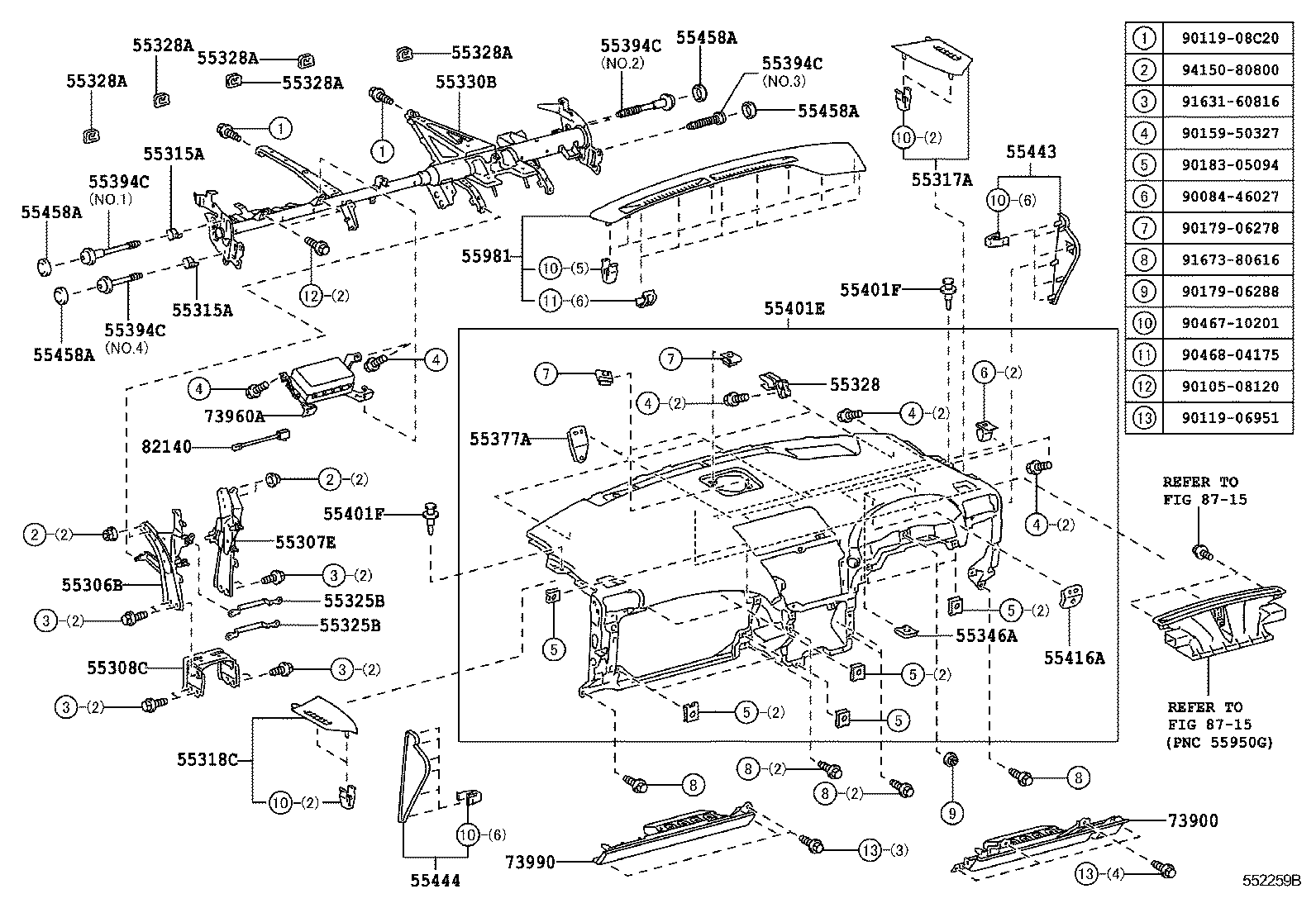  RX270 350 450H |  INSTRUMENT PANEL GLOVE COMPARTMENT