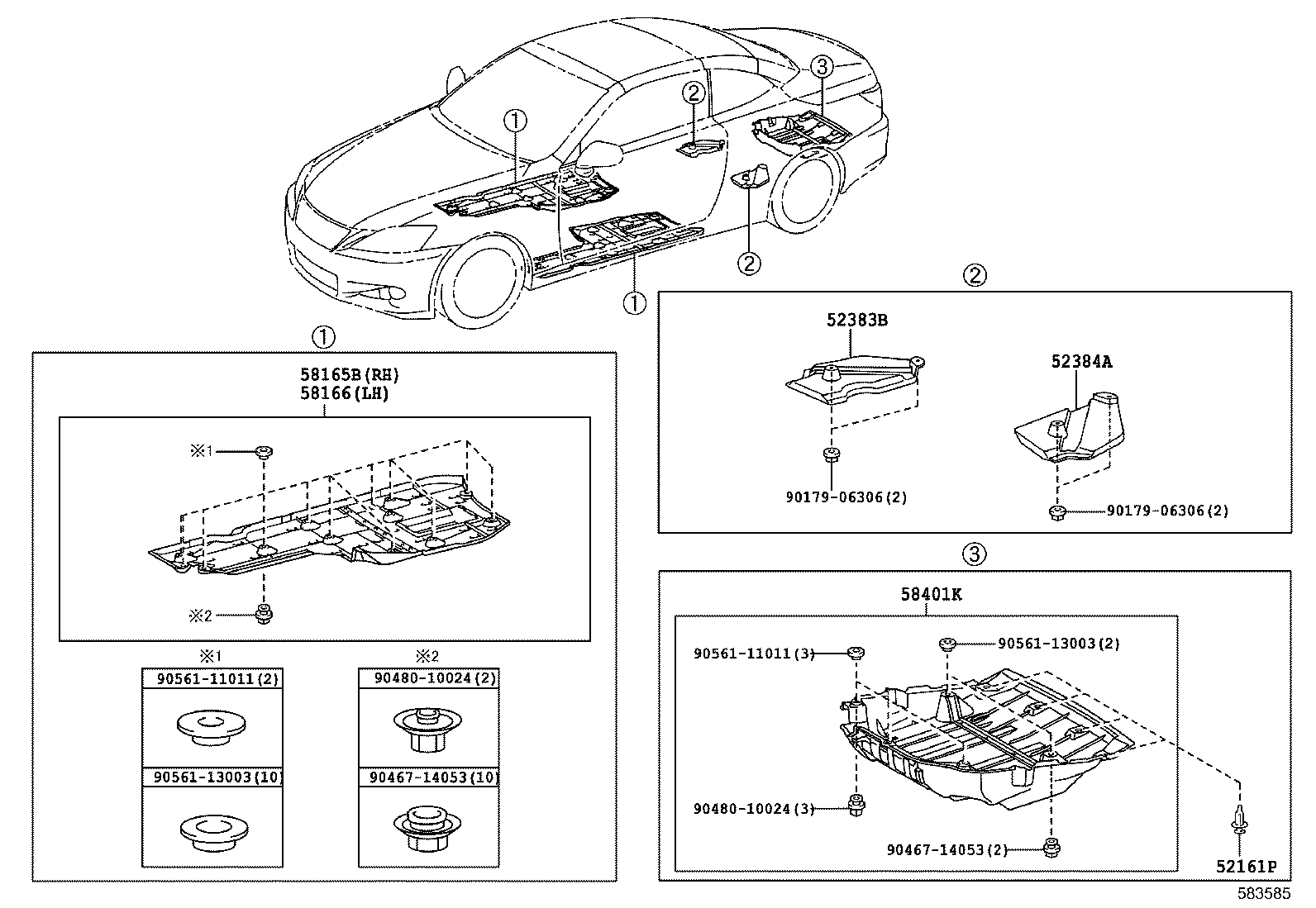  IS250C 350C |  FLOOR PAN LOWER BACK PANEL