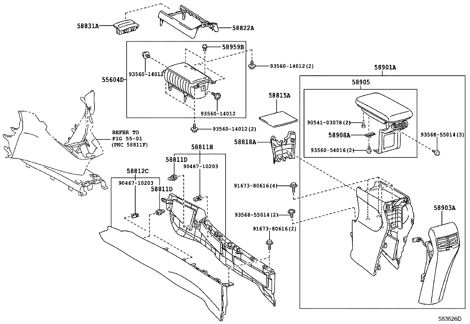  HS250H |  CONSOLE BOX BRACKET