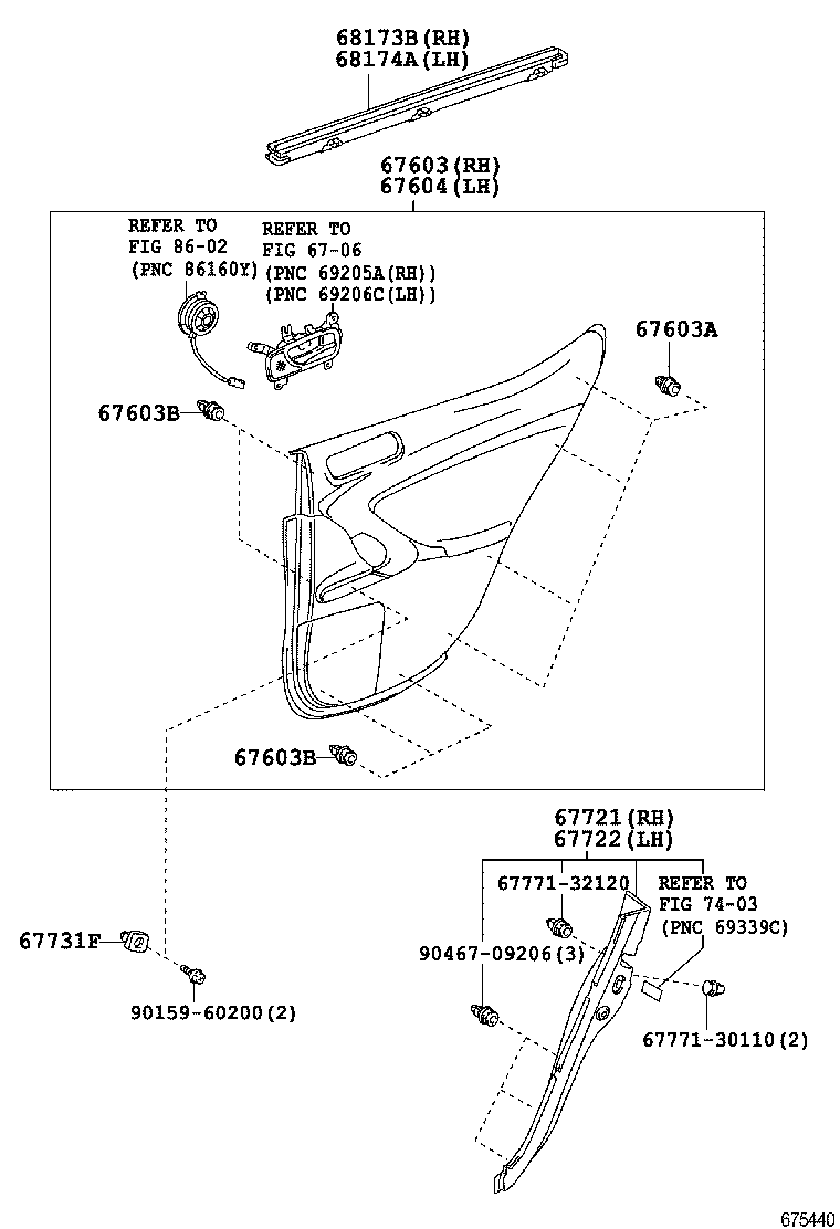  IS F |  REAR DOOR PANEL GLASS