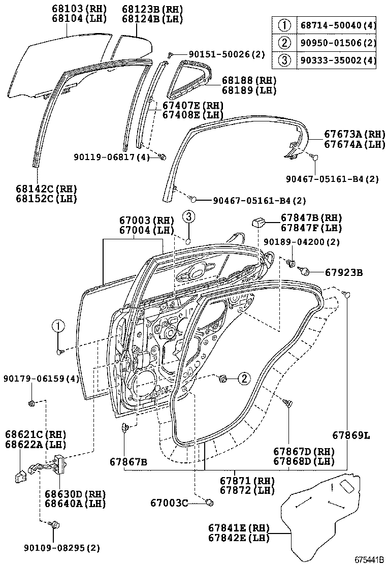  IS F |  REAR DOOR PANEL GLASS