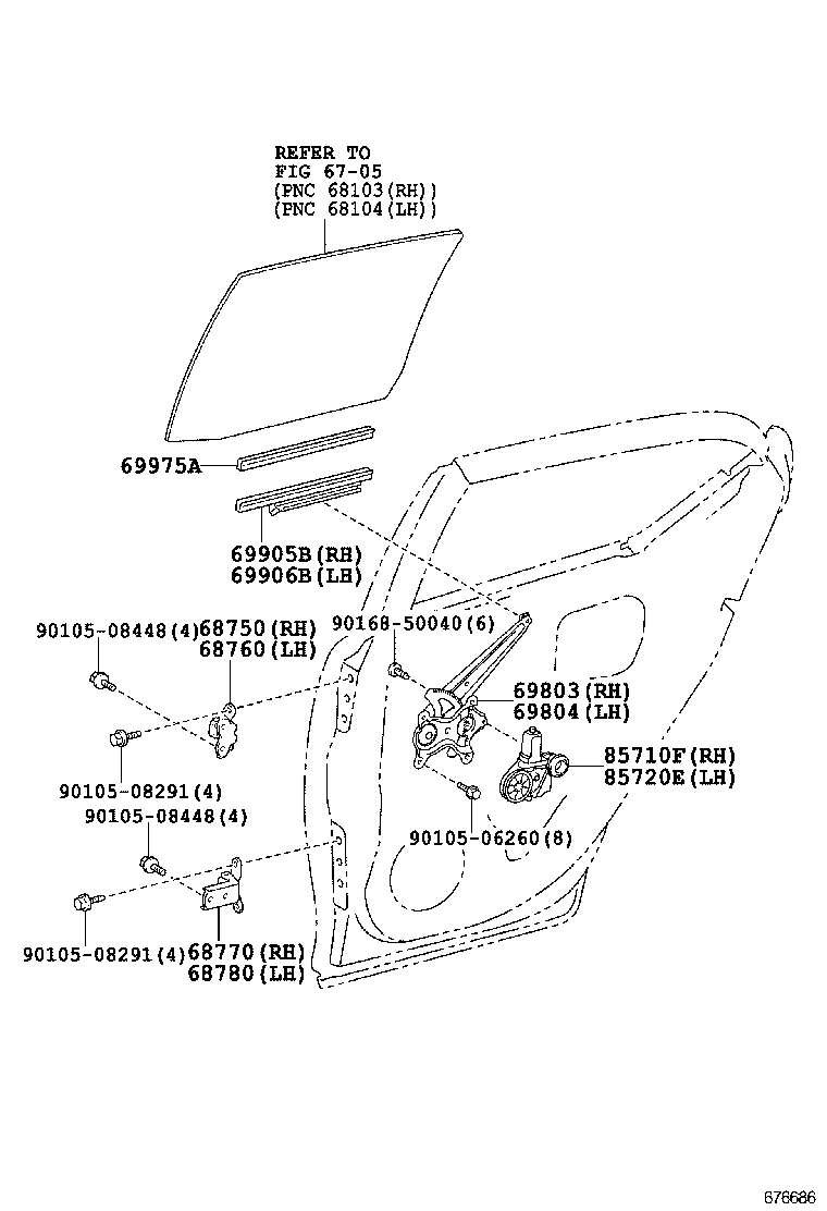  CT200H |  REAR DOOR WINDOW REGULATOR HINGE