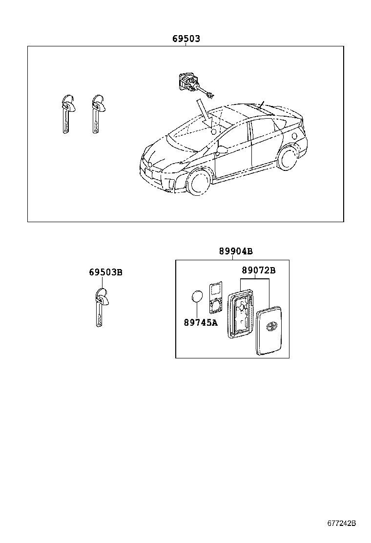  PRIUS PLUG IN HBD |  LOCK CYLINDER SET