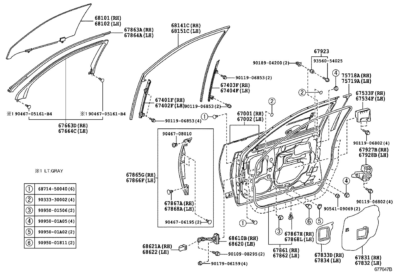  LS600H 600HL |  FRONT DOOR PANEL GLASS